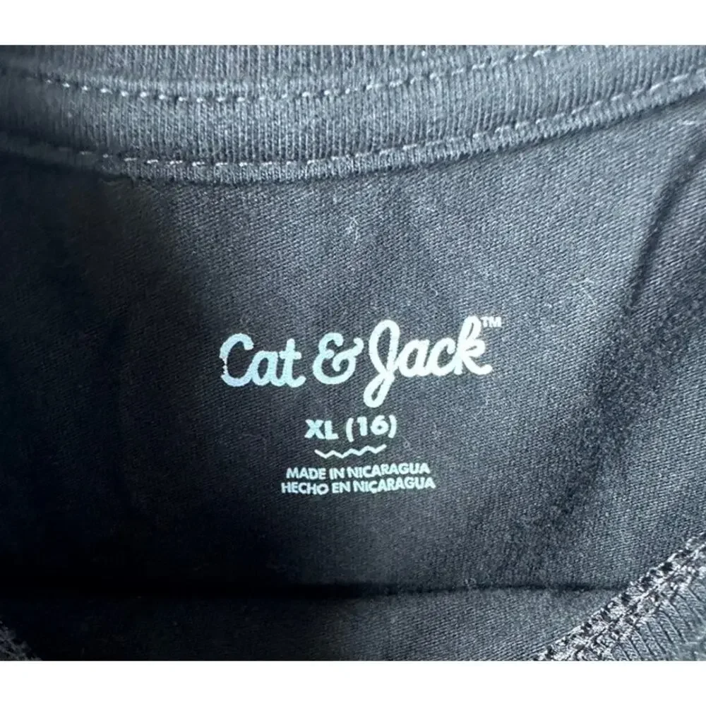 Cat&Jack Jeans youth 14 slim youth black t shirt xl 16 two clothing items